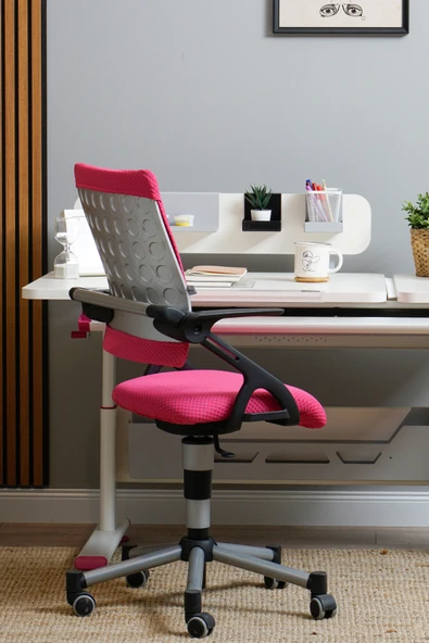 Creo Mobili Yükseklik ve Sırt Ayarlı Vega Çalışma Sandalyesi, Ofis ve Bilgisayar Koltuğu Fuşya/Fuşya ürün görseli 1