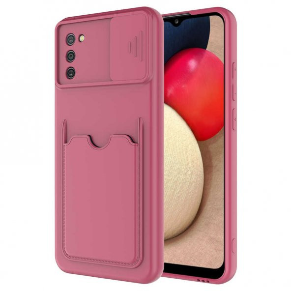 Galaxy A02S Kılıf Deri Görünümlü Kartlıklı Kamera Korumalı Silikon ürün görseli 1