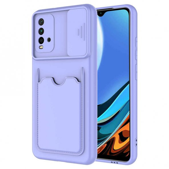 Xiaomi Poco M3 Kılıf Deri Görünümlü Kartlıklı Kamera Korumalı Silikon ürün görseli 1