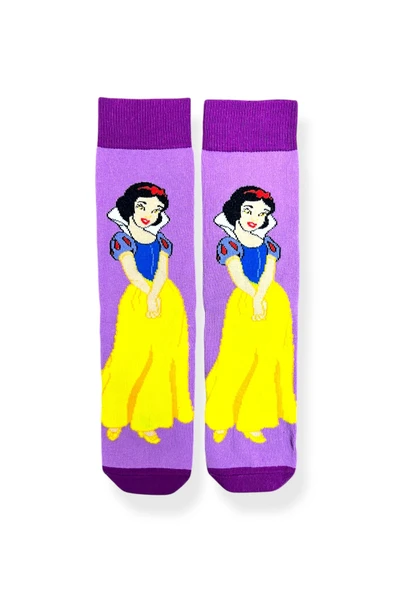 Tekli Unisex Anime Desenli Lila Renkli Esnek Nem Alabilen Pamuklu Çorap ürün görseli 1