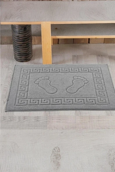 Gri Greek Ayak Havlusu - 50x70 Cm, 245 Gr, %100 Pamuk, Spa Ve Otel Banyo Paspası, Günlük Kullanıma ürün görseli 1