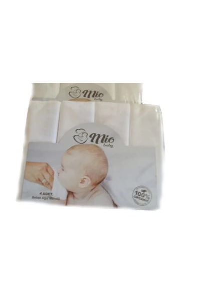 MY MİO BABY Bebek Ağız Mendili %100 Organik 4'lü Paket (Pembe) ürün görseli 1