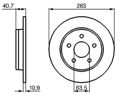 FREN DISK ARKA DUZ 265-5 (FORD FOCUS C ürün görseli 1
