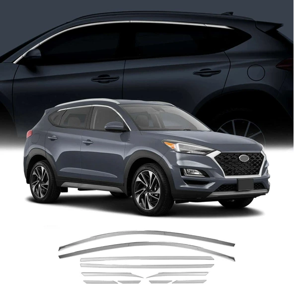 Hyundai Tucson Uyumlu 2015 2020 Cam Üst Çıtası Krom ürün görseli 1