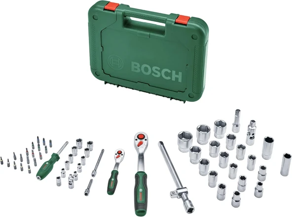Bosch 1/4'' ve 1/2'' Cırcırlı Somun Sıkma Seti 56 Parça - 1600A02Z9G ürün görseli 1