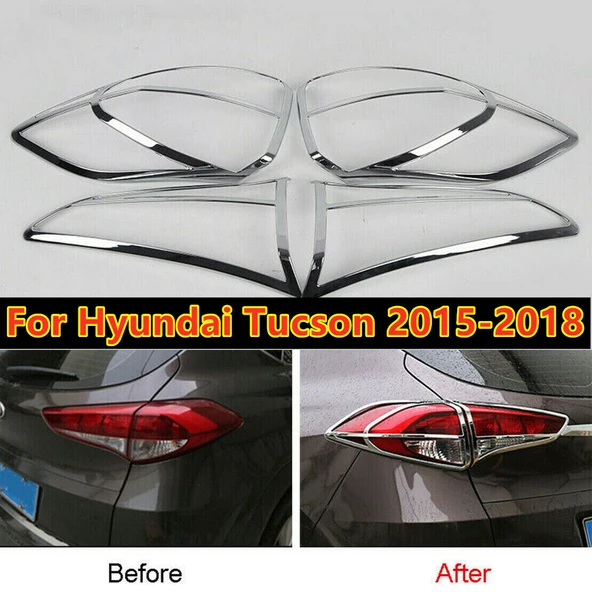 Hyundai Tucson Uyumlu 2015 2020 Arka Stop Çerçevesi Abs (Plastik) Krom ürün görseli 1