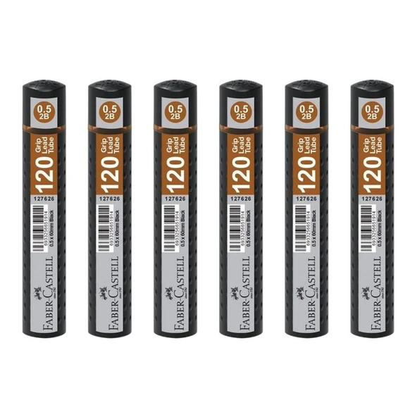 Faber-Castell Grip Min 0.5 mm 120'li Tüp Siyah - 6 Adet ürün görseli 1