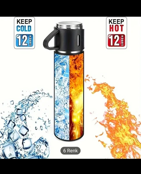 321 ÇELİK TERMOS 500ML 8139 3'LÜ SET - Resim 6