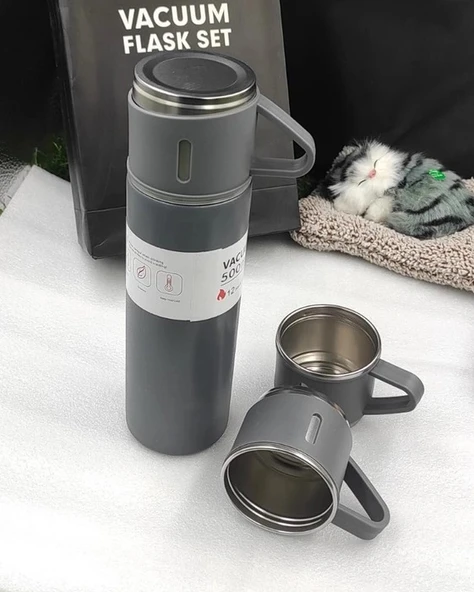 321 ÇELİK TERMOS 500ML 8139 3'LÜ SET - Resim 10