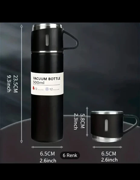 321 ÇELİK TERMOS 500ML 8139 3'LÜ SET - Resim 5