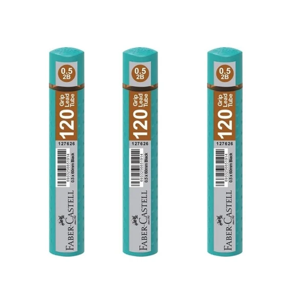 Faber-Castell Grip Min 0.5 mm 120'li Tüp Turkuaz - 3 Adet ürün görseli 1