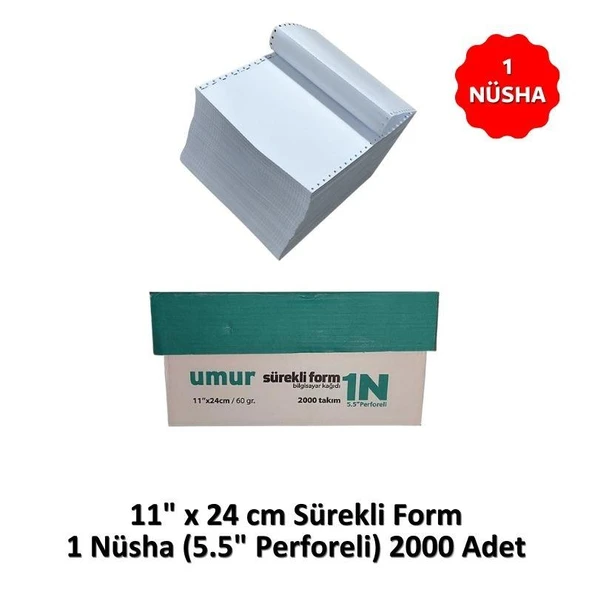 UMUR Sürekli Form 11x24 1 Nüsha (5.5 Perforeli) 2000 li ürün görseli 1