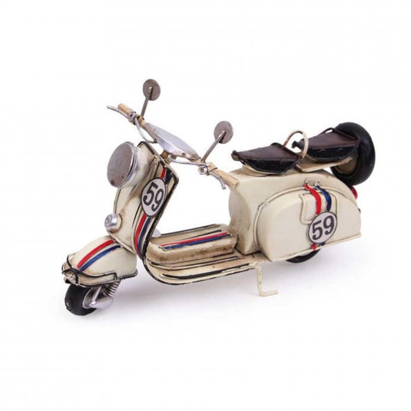 Nostaljik Dekoratif El Yapımı ve Boyaması Metal Scooter Biblo ürün görseli 1