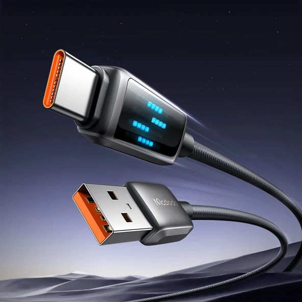 Mcdodo CA-2350 60W USB Typec Şarj Hız Göstergeli Şarj Data Kablosu 1.2M Siyah ürün görseli 1