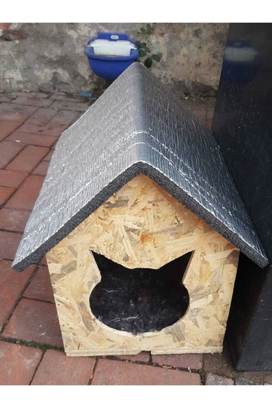Dış & İç Mekan Ahşap Kedi Yuvası Ölçüleri: 35x40x40 ürün görseli 1