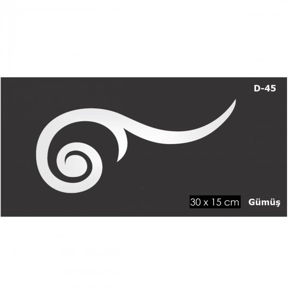 D-45 Gümüş 30 x 15 cm Sibu Aynalı Pleksi Mobilya Dolap Süsü ürün görseli 1