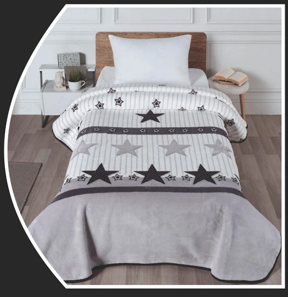 Polo Life Taraftar Yıldız Tek Kişilik Battaniye (160x220)-BJK SİYAH BEYAZ ürün görseli 1