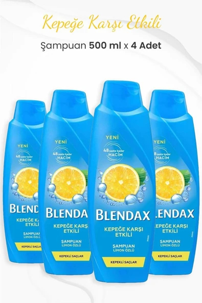 BLENDAX Kepeğe Karşı Limon Özlü Şampuan 500 ml x 4 Adet ürün görseli 1