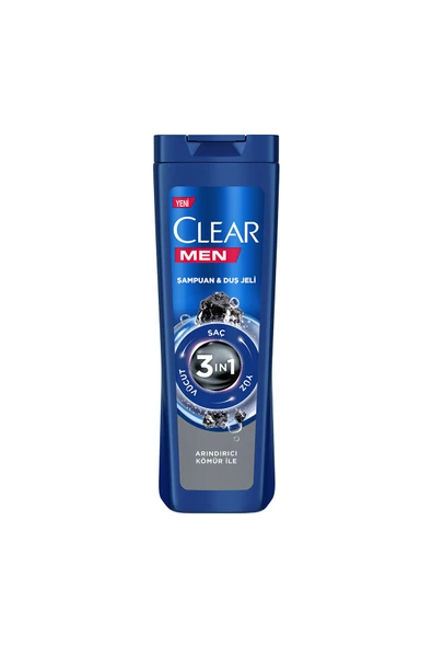 CLEAR Men Şampuan Ve Duş Jeli Arındırıcı Kömür 350 ml ürün görseli 1