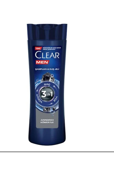 Men 3 In 1 Şampuan Duş Jeli Arındırıcı Kömür Saç Yüz Vücut ürün görseli 1
