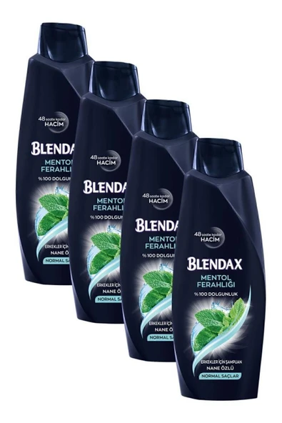 BLENDAX Erkekler Için Mentollü Şampuan 500 ml X 4 Adet ürün görseli 1