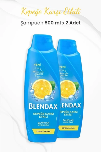 BLENDAX Kepeğe Karşı Limon Özlü Şampuan 500 ml x 2 Adet ürün görseli 1