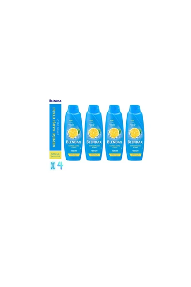 BLENDAX Kepeğe Karşı Etkili Limon Özlü Şampuan 4x500 ML ürün görseli 1