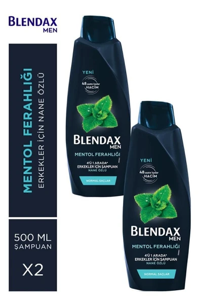 BLENDAX Erkekler Için Mentollü Şampuan 500 ml X 2 Adet ürün görseli 1
