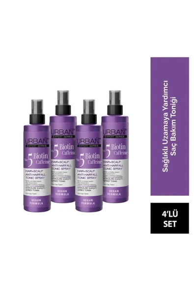 URBAN CARE Expert Biotin Ve Kafein Dökülme Karşıtı Saç Toniği 200ml X 4-vegan-hızlı Uzamaya Yardımcı ürün görseli 1