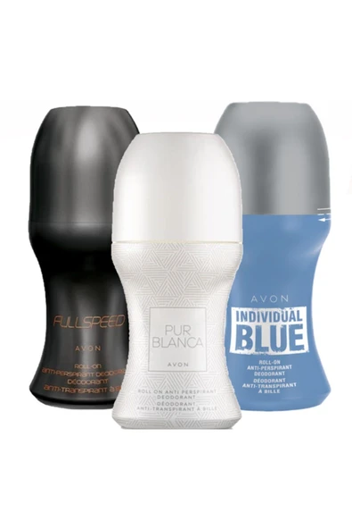 AVON Full Speed Roll-on Deodorant +blue Roll-on Deodorant+pur Blanca Roll On Deodorant 3 Adet Roll-on ürün görseli 1