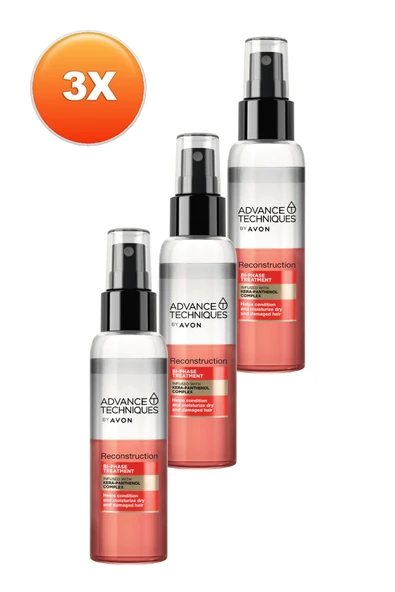 AVON Advance Techniques Reconstruction Bi-Phase Onarıcı Saç Spreyi 100 Ml. Üçlü Set ürün görseli 1