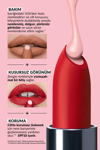 AVON Hydramatic Mat Ruj Flame - Resim 3