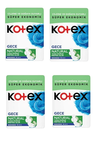 KOTEX Gece Natürel 4x14 ürün görseli 1