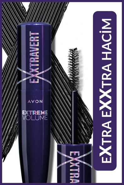 AVON Exxtravert Ekstra Hacim Veren Maskara 9 Ml. Blackest Black ürün görseli 1