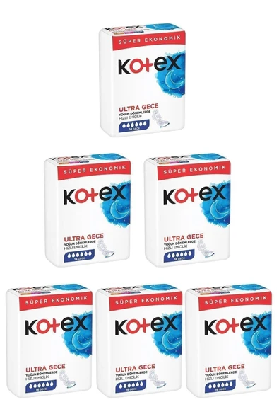 KOTEX Ultra Quadro Süper Gece 16 Lı 6 Paket 96 Adet ürün görseli 1