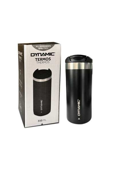 Dynamıc Paslanmaz Çelik Termos  350ML Siyah - Resim 5