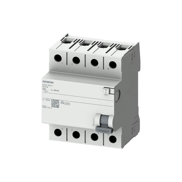 Siemens 5SV5642-6 Kaçak Akım Koruma Rölesi 4x25A 300mA ürün görseli 1