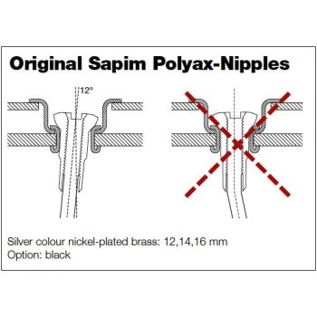 Sapim Polyax Alu Square Double Secure Lock Jant Teli Başlığı 16mm Mor - Resim 7