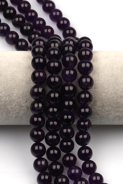 Ametist ( A Kalite ) Doğaltaş Dizi 10 mm Küre Kesim ürün görseli 1