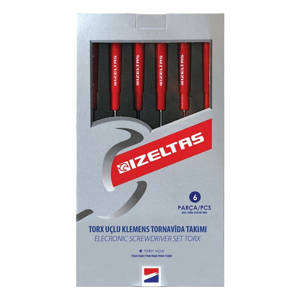 İzeltaş 4530001006 Torx Uçlu Klemens Tornavida Takımı 6 Parça ürün görseli 1