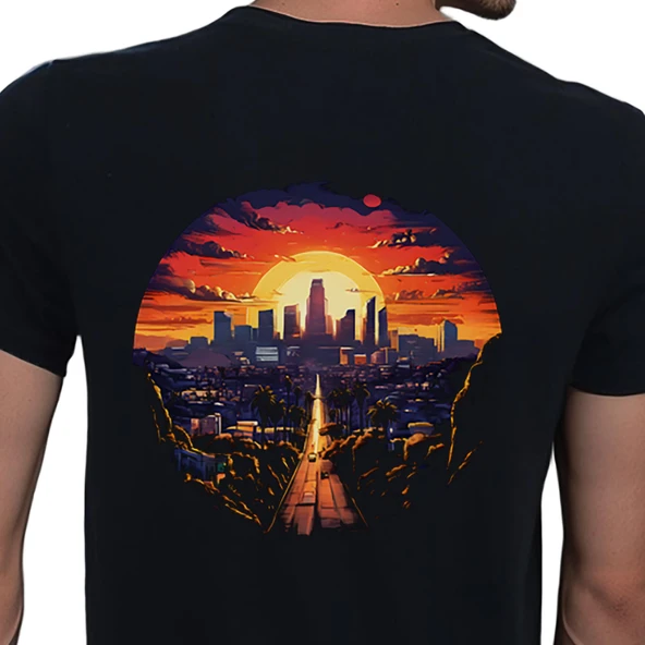 City T-shirt %100 Pamuklu Siyah Penye Basic Erkek Tişört ürün görseli 1