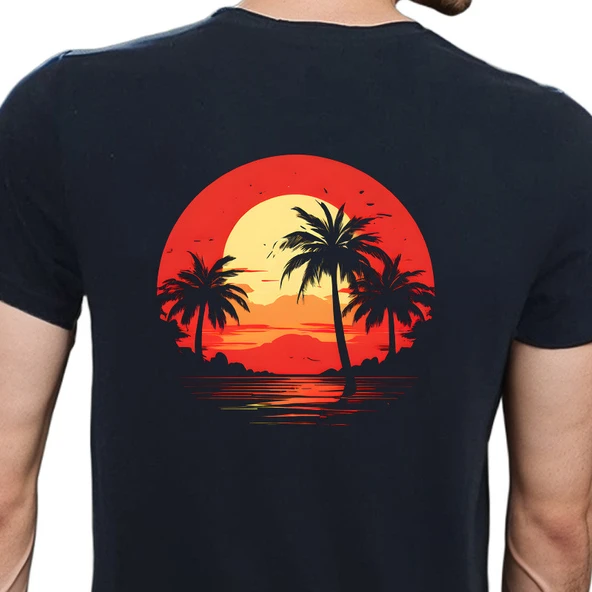 Island T-shirt %100 Pamuklu Siyah Penye Basic Erkek Tişört ürün görseli 1