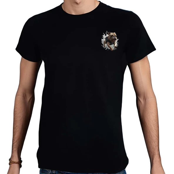 Bulldog T-shirt %100 Pamuklu Siyah Penye Basic Erkek Tişört ürün görseli 1