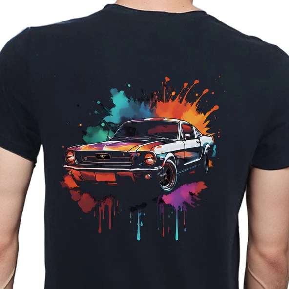 Splash Car T-shirt %100 Pamuklu Siyah Penye Basic Erkek Tişört ürün görseli 1