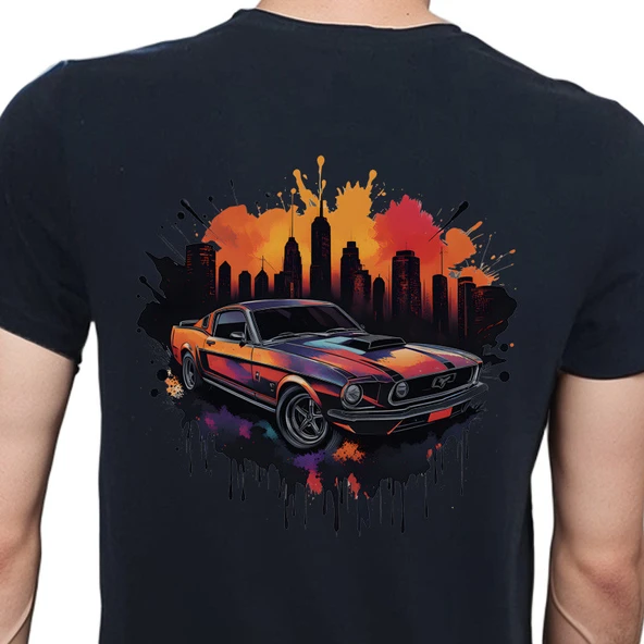 Splash Car T-shirt %100 Pamuklu Siyah Penye Basic Erkek Tişört ürün görseli 1