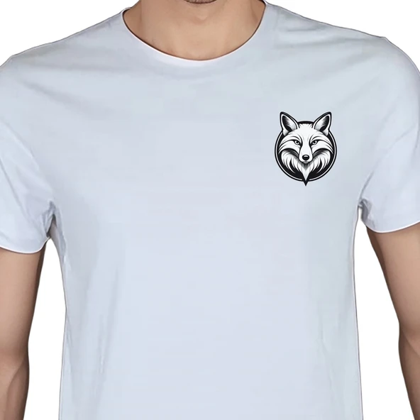 Fox T-shirt %100 Pamuklu Beyaz Penye Basic Erkek Tişört ürün görseli 1