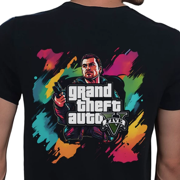 GTA T-shirt %100 Pamuklu Siyah Penye Basic Erkek Tişört ürün görseli 1