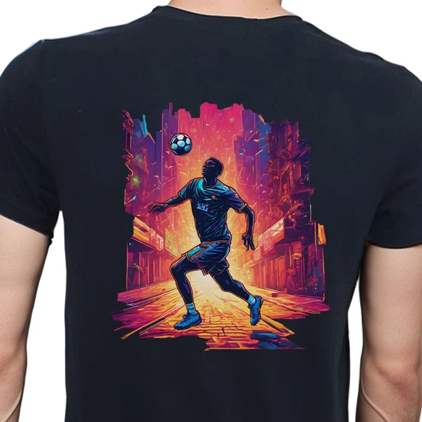 Neon Spor T-shirt %100 Pamuklu Siyah Penye Basic Erkek Tişört ürün görseli 1