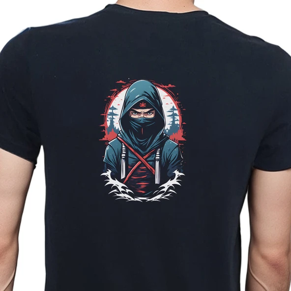 Ninja T-shirt %100 Pamuklu Siyah Penye Basic Erkek Tişört ürün görseli 1