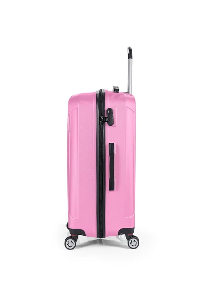 Polo&Sky Spring Model Pembe Renk Orta Boy Valiz Bavul - Resim 3